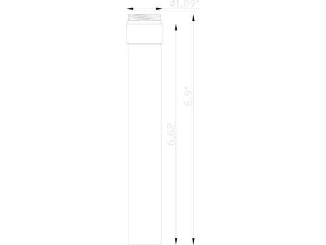 Lumien Durable 6” Frosted Glass Rod with Quick Connect System