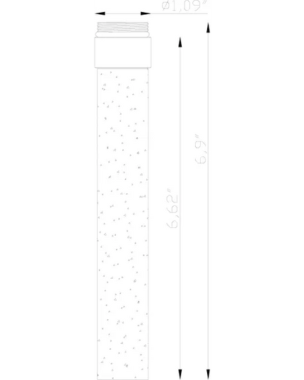 Lumien Elegant 6” Clear Glass Rod with Bubble Accent Design