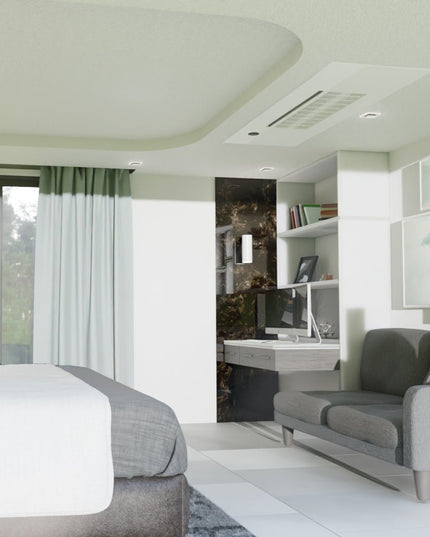 The MRCOOL® DIY® Series OuttaSight™ 18k BTU Ceiling Cassette provides efficient heating and cooling while remaining out of sight and discreet, making it a perfect fit for any space.