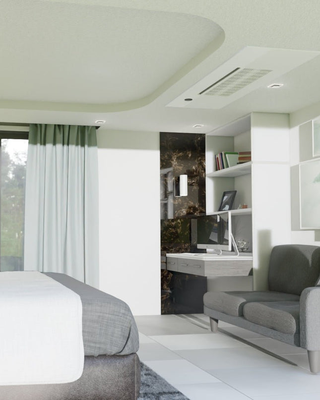 The MRCOOL® DIY® Series OuttaSight™ 9k BTU Ceiling Cassette is perfect for any space and provide discreet and out of sight heating and cooling.