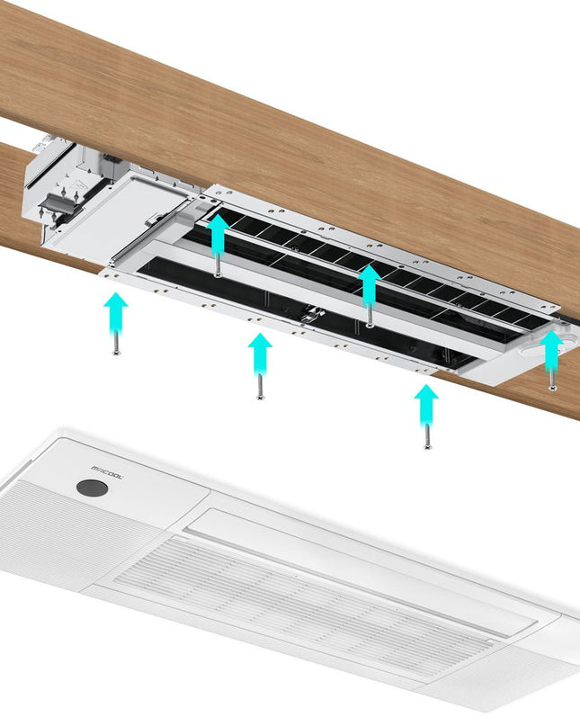 The MRCOOL® DIY® Series OuttaSight™ 9k BTU Ceiling Cassette is perfect for any space and provide discreet and out of sight heating and cooling.