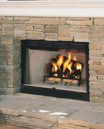 Superior 36-Inch White Stacked Radiant Wood Burning Fireplace