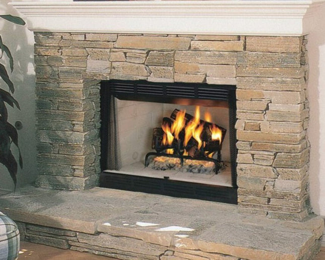 Superior 36-Inch White Stacked Radiant Wood Burning Fireplace
