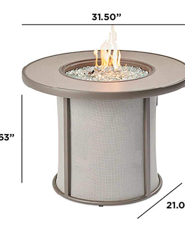 Stylish 32" Stonefire Gas Fire Table with Grey Stonefire Composite Top & Grey Mesh Base