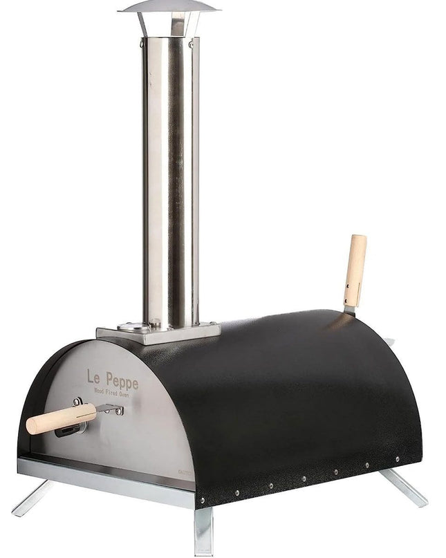 WPPO Le Peppe Portable Wood Fired Pizza Oven with Peel Black