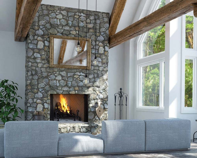 Superior 42-Inch White Herringbone Radiant Wood Burning Fireplace